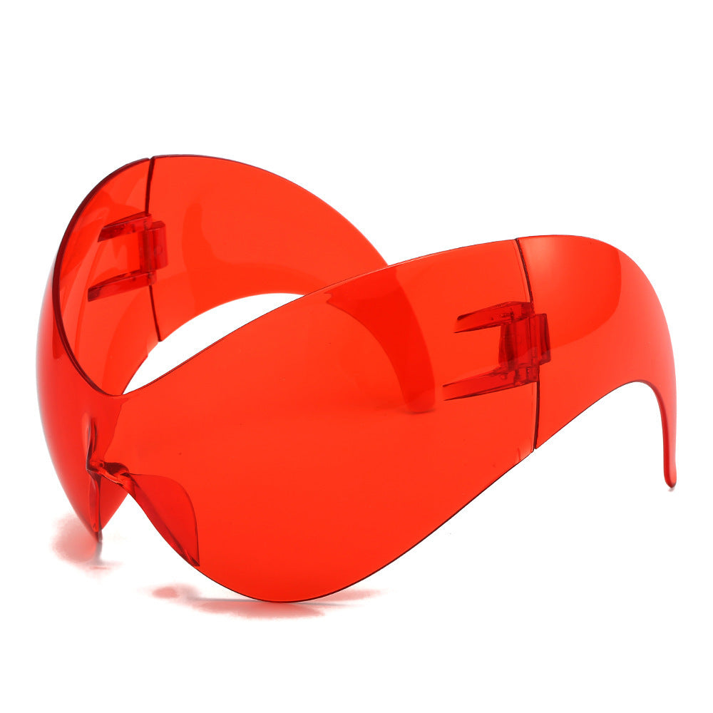 Oversized futuristische Schild Sonnenbrille Karnz