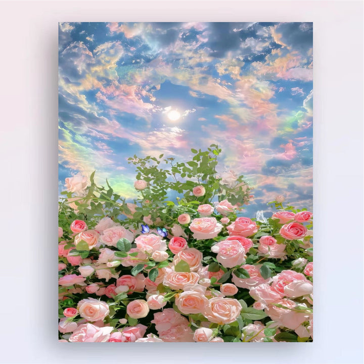 Floral Landscape Leinwand Wandkunst Karnz