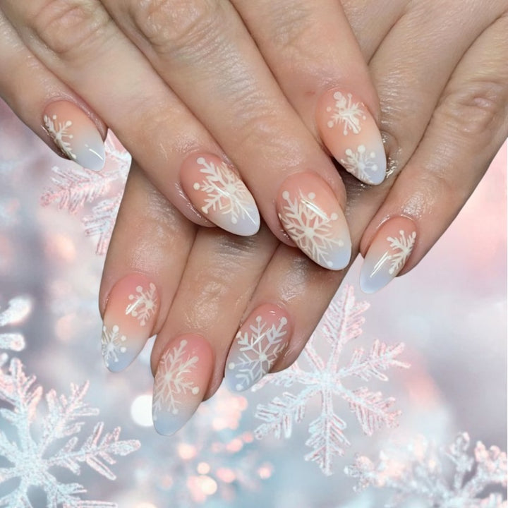 Schneeflocke Ombre Drucknägel Karnz