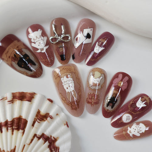 Verspielt Charakter-Themen Druck-Nagelkunst Karnz