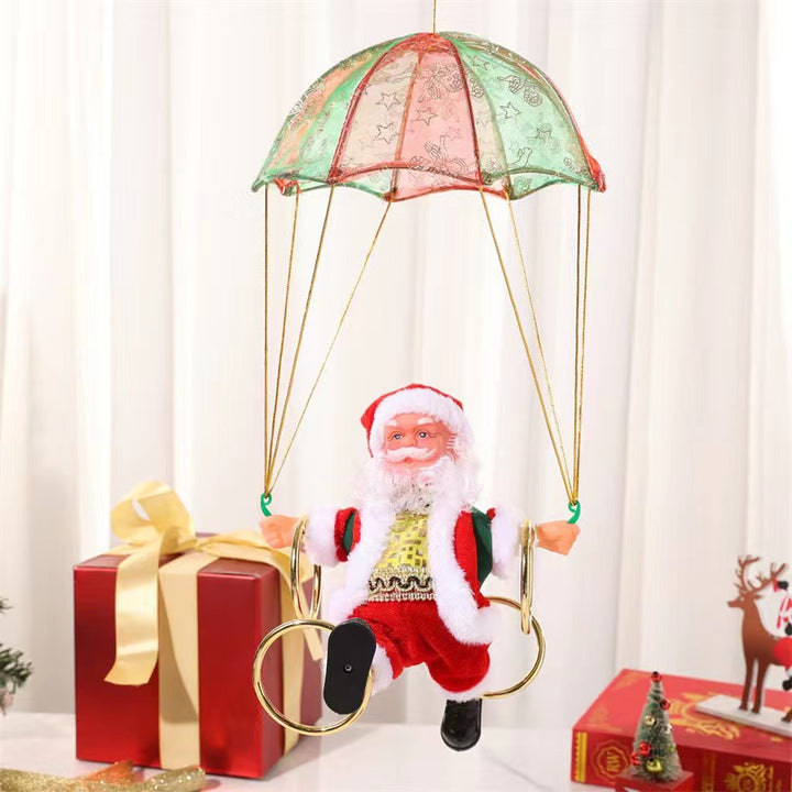 Weihnachtsmann Dekorationsfigur mit Fallschirm Karnz