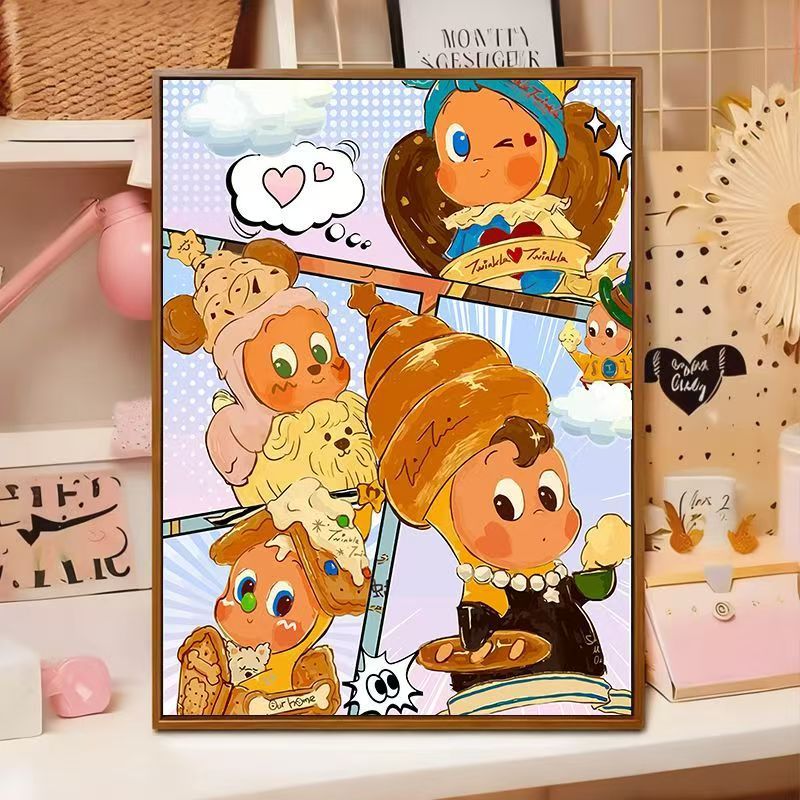 Verspielte Cartoon-Illustration Wandkunst Karnz