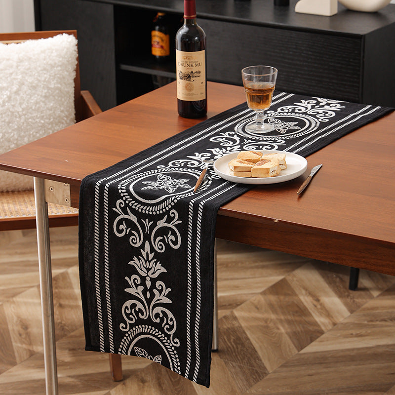 langer leichter ornamentaler Schal mit floraler Jacquard-Struktur