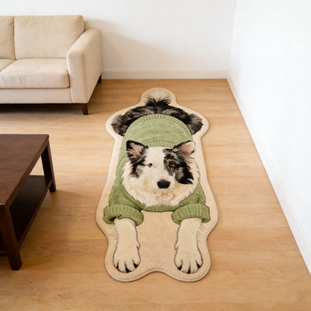 Niedlicher katzenmotivierter, plüschiger Teppich
