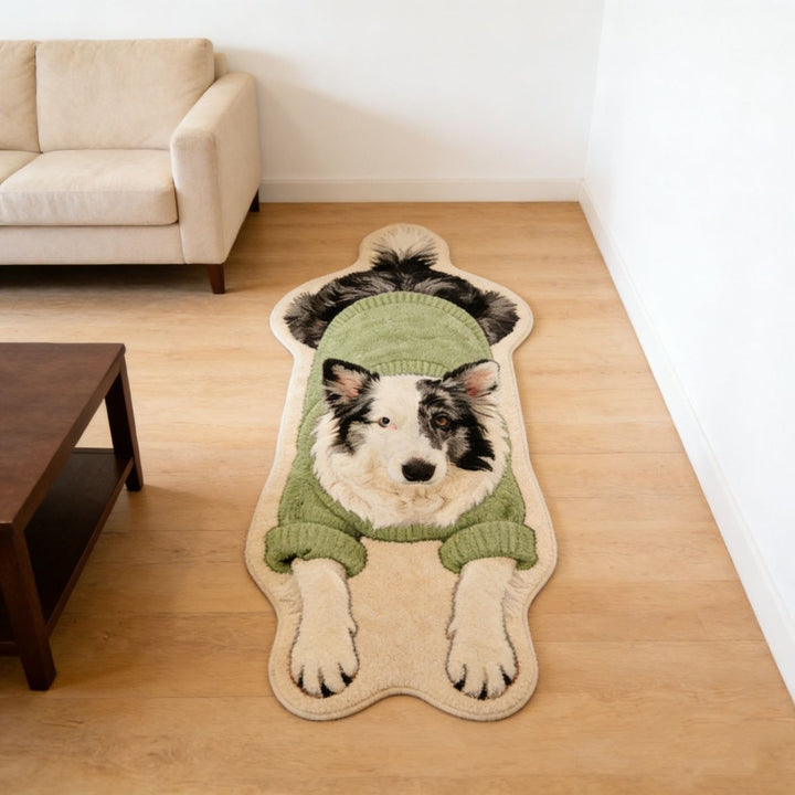 Niedlicher katzenmotivierter, plüschiger Teppich