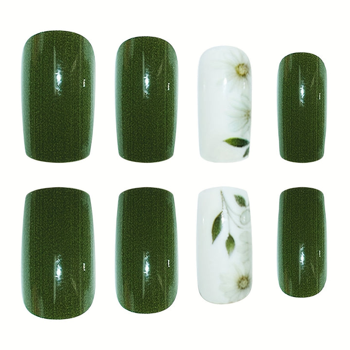 Elegantes floral verziertes Press-On-Nagelset Karnz