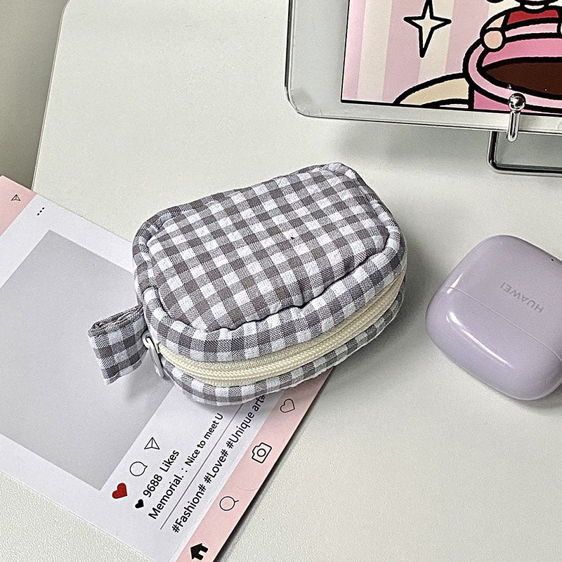Handgefertigte Kosmetiktasche Im Gingham-Design Karnz