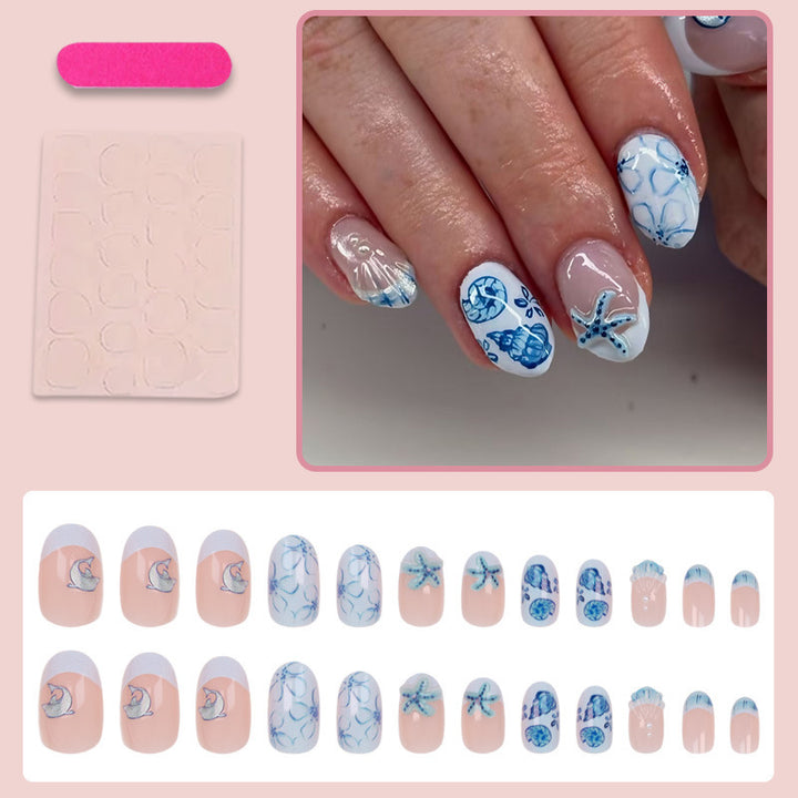Ozean-Themen Press-On Nagelkunst Set
