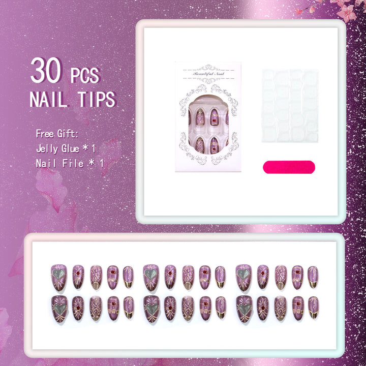 Dekoratives Handwerkliches Press-On Nagelset