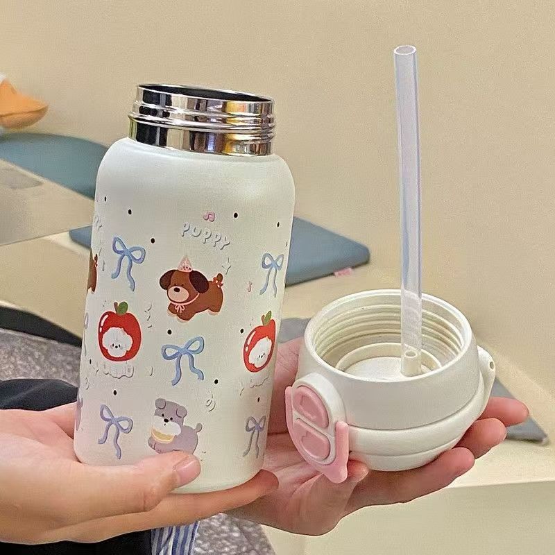Damen isolierte Trinkflasche mit sicherem Verschluss und niedlichem Tierdesign Karnz