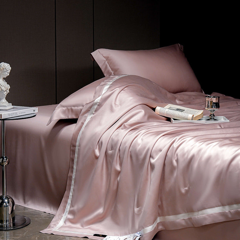 Luxuriöses Baumwollsatin-Bettwäsche-Set mit seidig-glänzendem Finish und Hotelverschluss