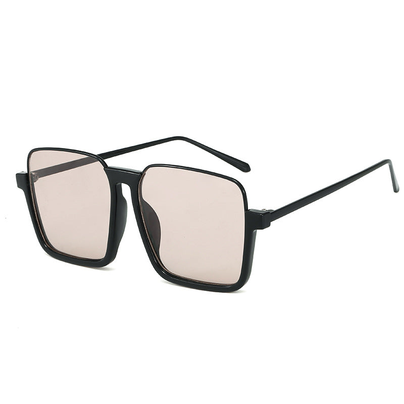 Damen quadratische Sonnenbrille mit transparentem Rahmen und polarisierenden Gläsern Karnz
