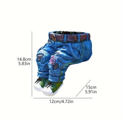 Dekorative Pflanzfigur im Jeans-Look Karnz