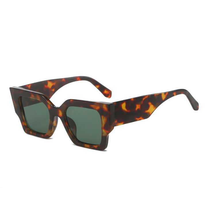 Damen Modische quadratische Sonnenbrille mit breitem Rahmen und UV-Schutz Karnz