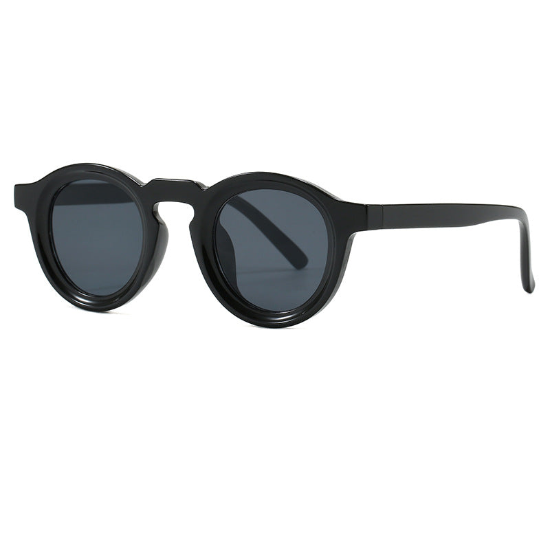 Damen modische runde Sonnenbrille mit transparentem Rahmen und UV-Schutz Karnz