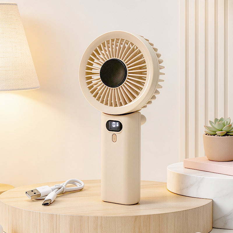 Damen Tragbarer Handventilator mit temperaturregulierender Anzeige Karnz
