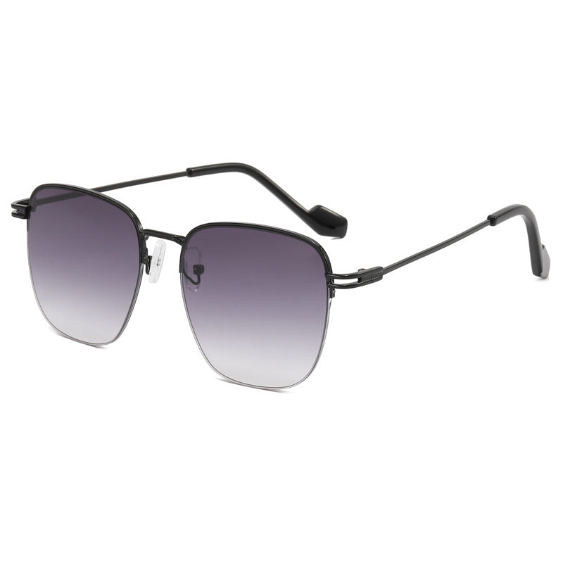 Damen Designer-Brille mit quadratischem Rahmen und glänzender Metallstruktur Karnz