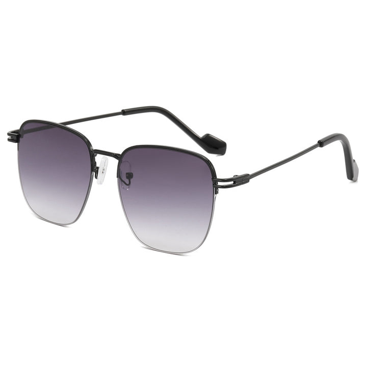 Damen Designer-Brille mit quadratischem Rahmen und glänzender Metallstruktur Karnz