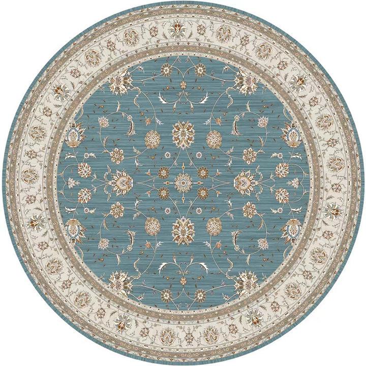 Runder Vintage Floral Teppich