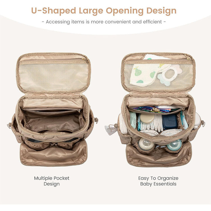 Modischer Gepolsterter Rucksack mit Abnehmbarem Kosmetik-Organizer Karnz
