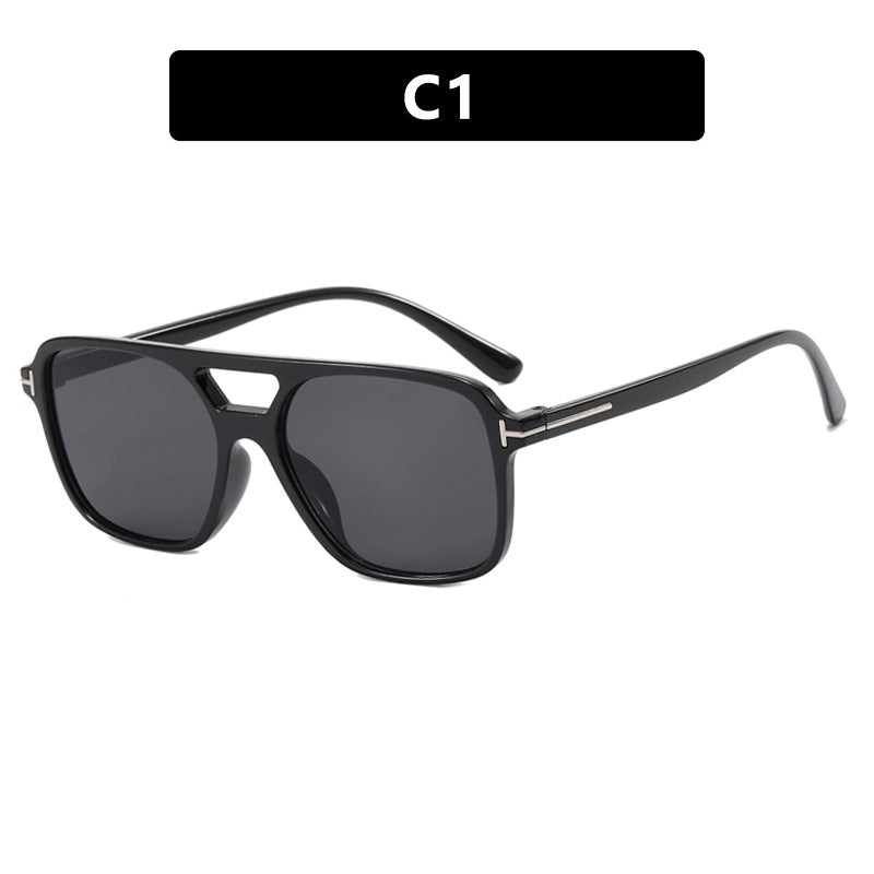 Damen elegante geometrische Sonnenbrille mit stilvollem Rahmen Karnz