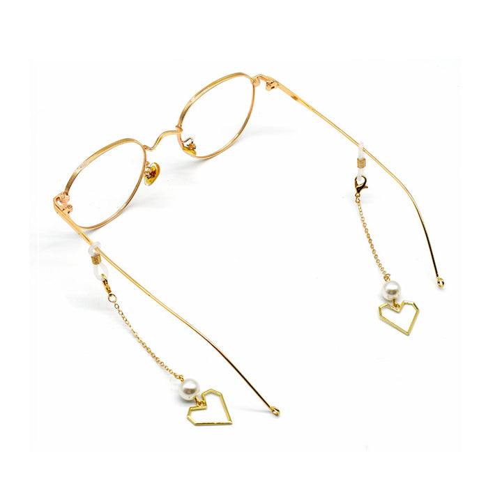 Herzförmige geometrische Eleganz Brillen Kette Karnz