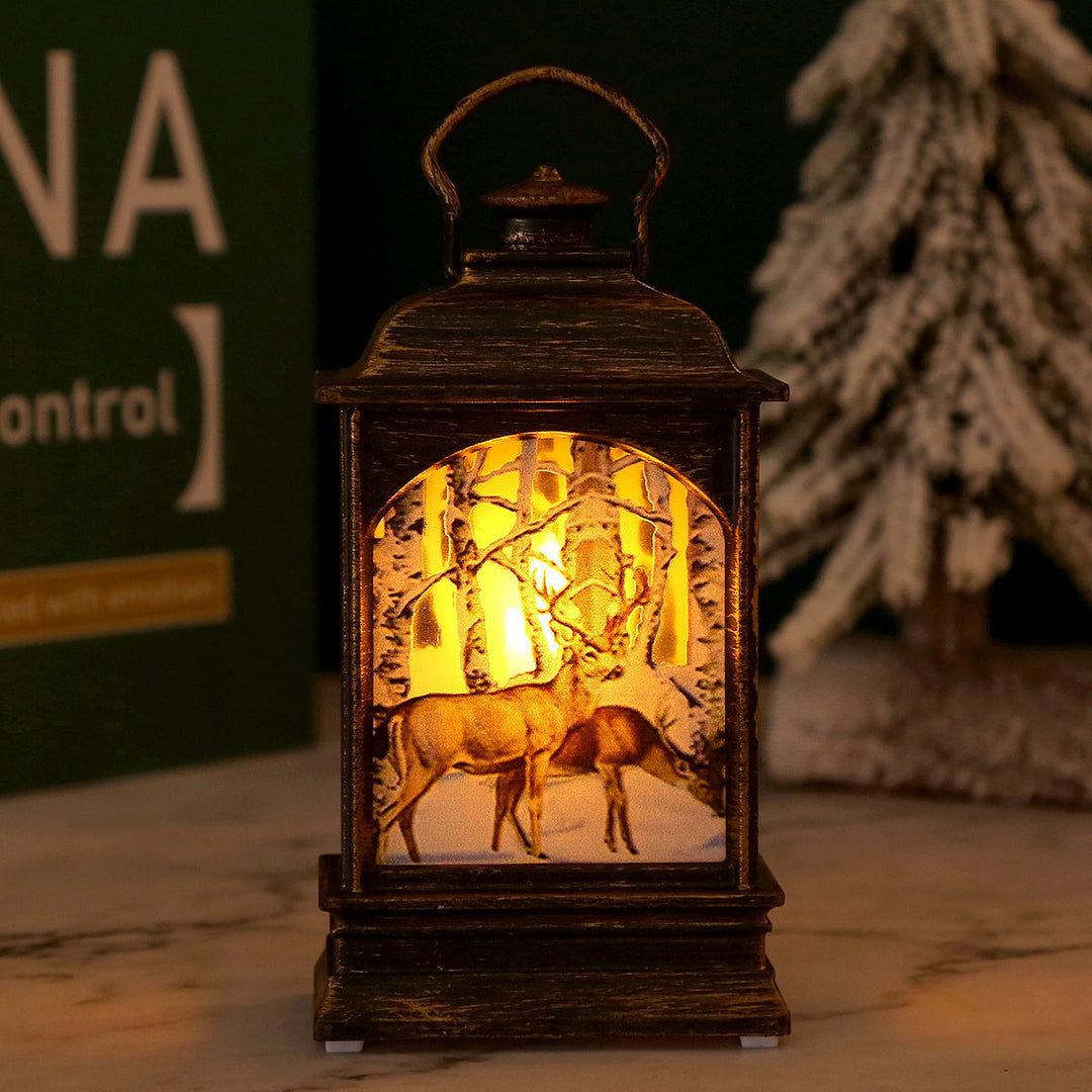 Nostalgische Weihnachtslaterne mit Santa-Motiv Karnz