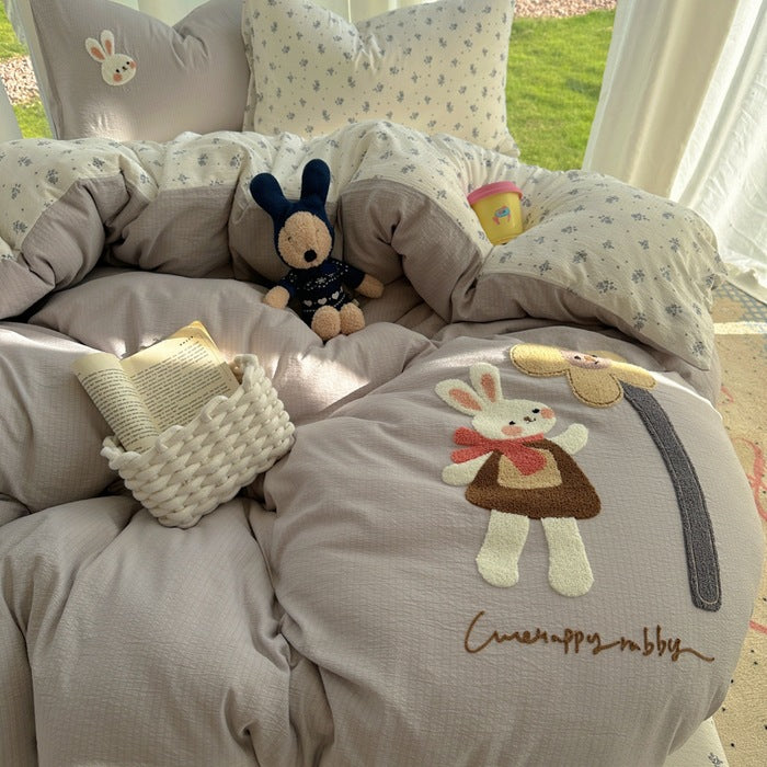 Kinderspielerisch Cartoon Tiermotiv Bettwäsche-Set