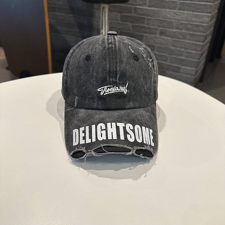 Verblassene Denim Graphic Baseballmütze