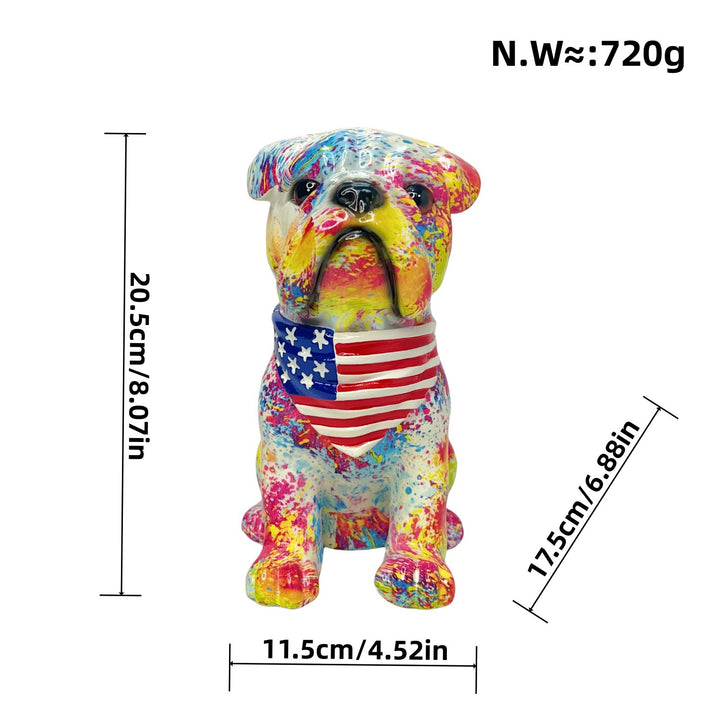 Bunte Dekofigur eines Hundes im modernen Design Karnz