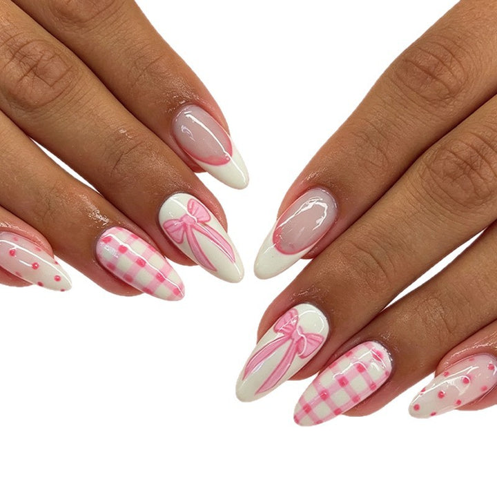 Dekorative Rosa Schleife Nagelkunst Verbesserungen Karnz