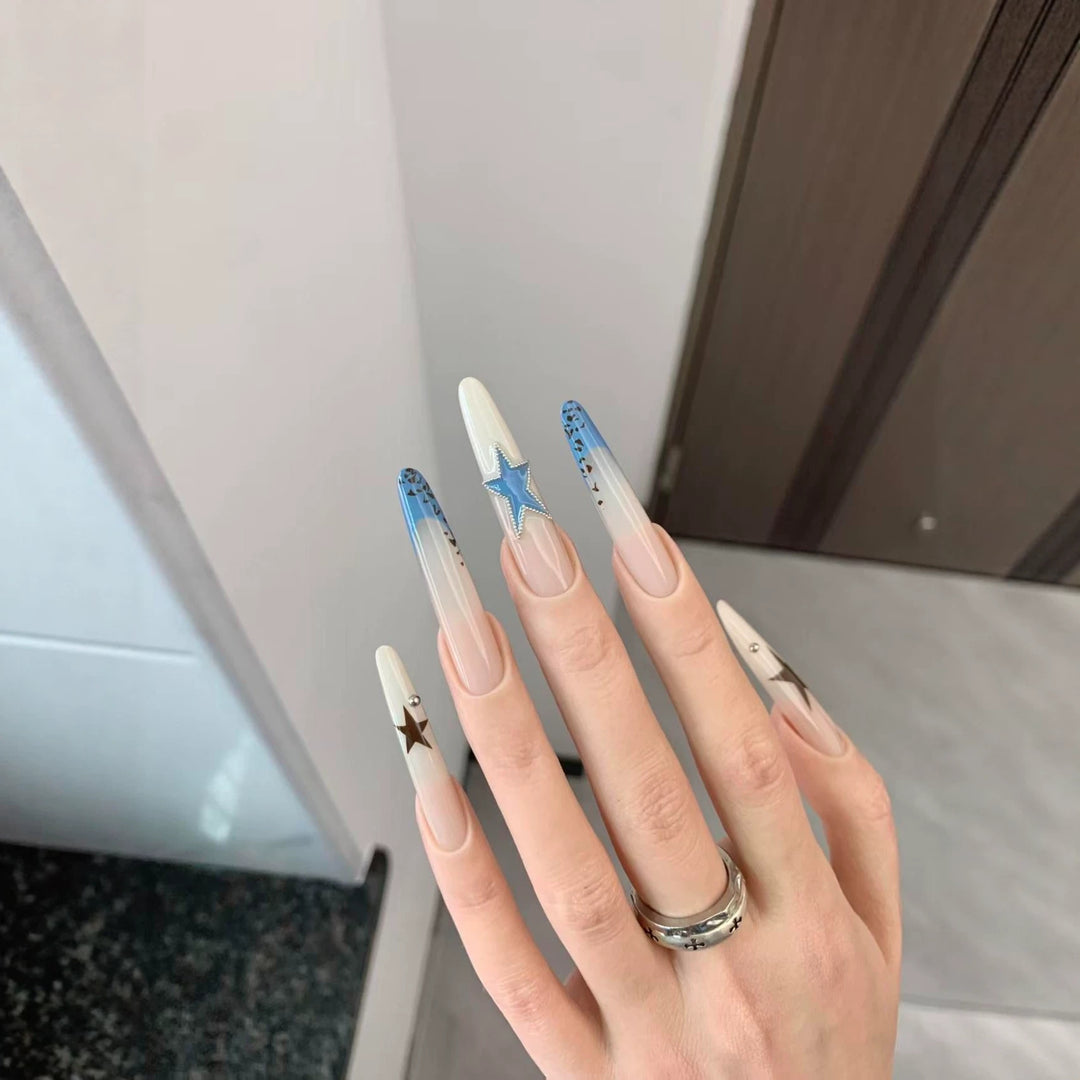 Stern Akzentuierte Stiletto Nagelkunstverlängerungen