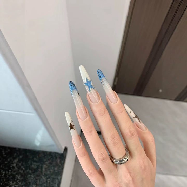 Stern Akzentuierte Stiletto Nagelkunstverlängerungen