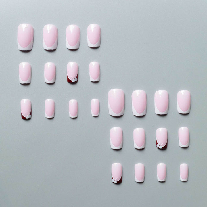 Creative Floral French Tip Nagelkunst Set