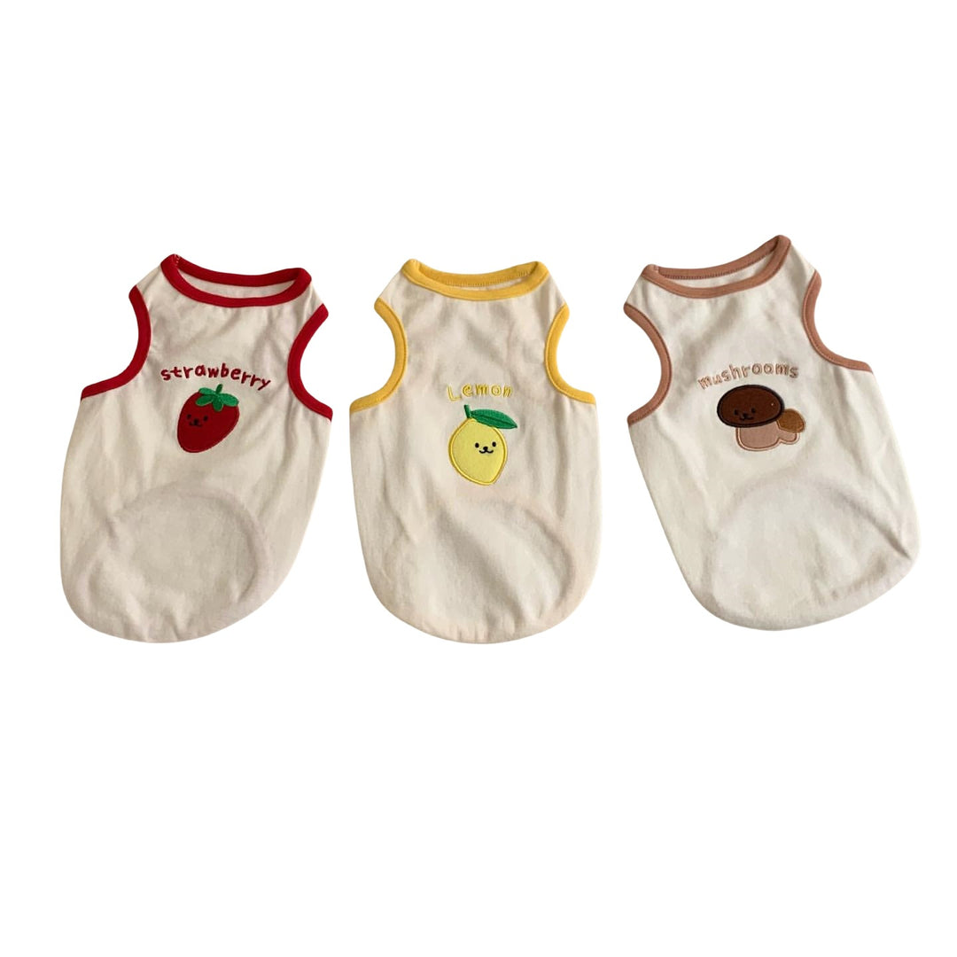 Baumwollstretch-Hundeshirt mit Pilz-Applikation