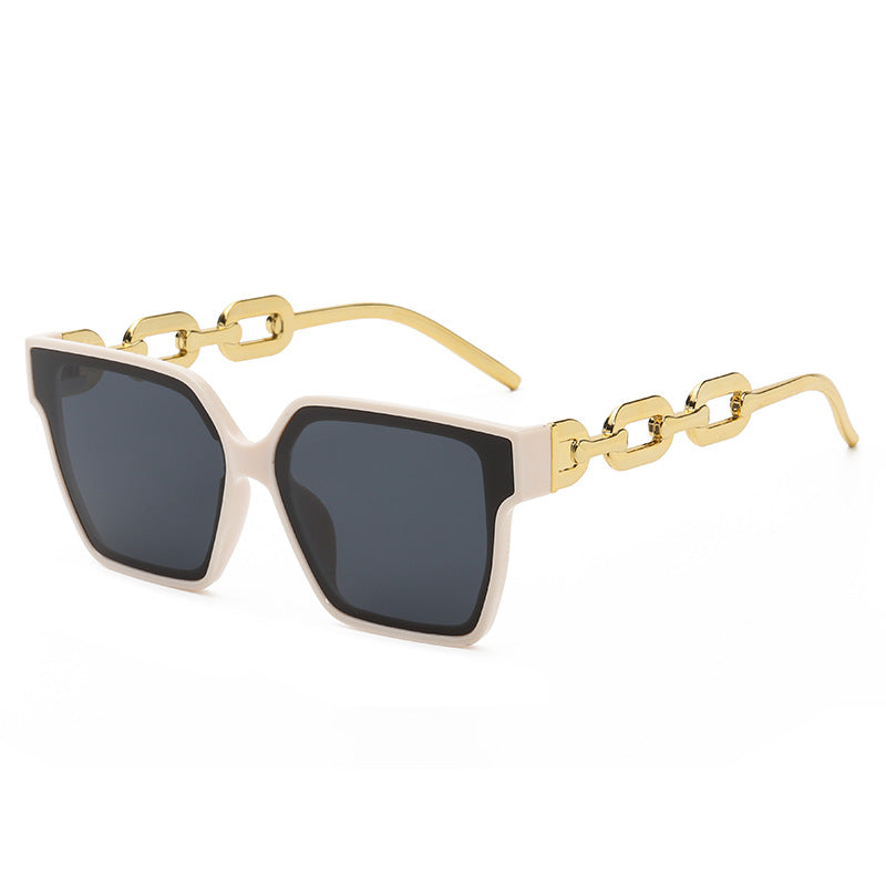 Damen Oversized Fashion-Sonnenbrille mit außergewöhnlichem Kettendesign Karnz