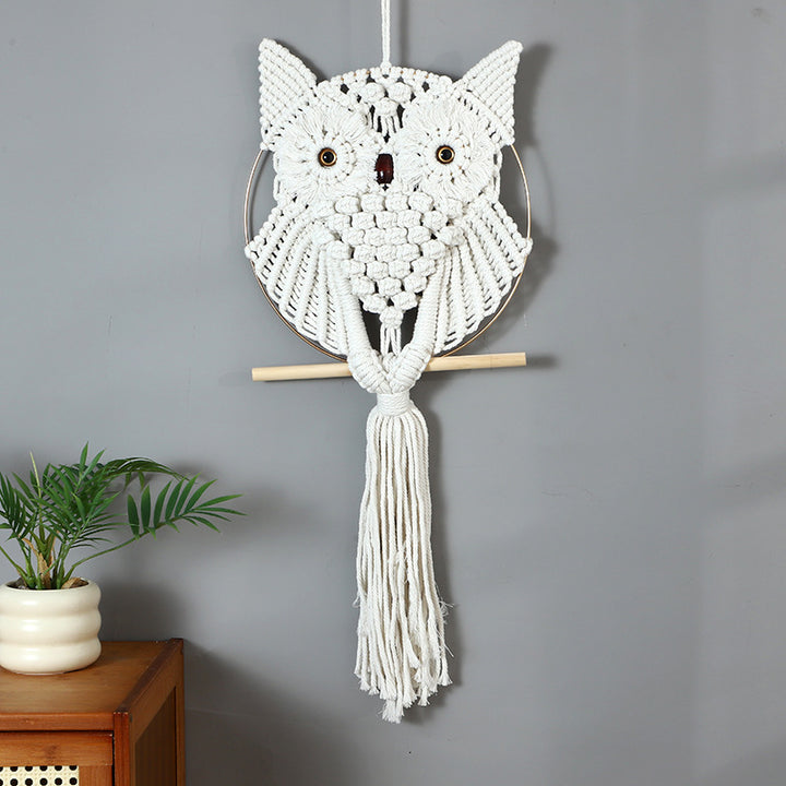 Macrame Eule Wandbehang Karnz