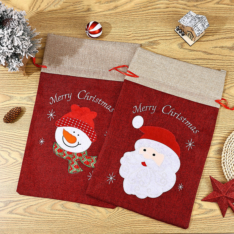 Festlicher Weihnachtsgeschenkesack mit Schneemann-Motiv Karnz