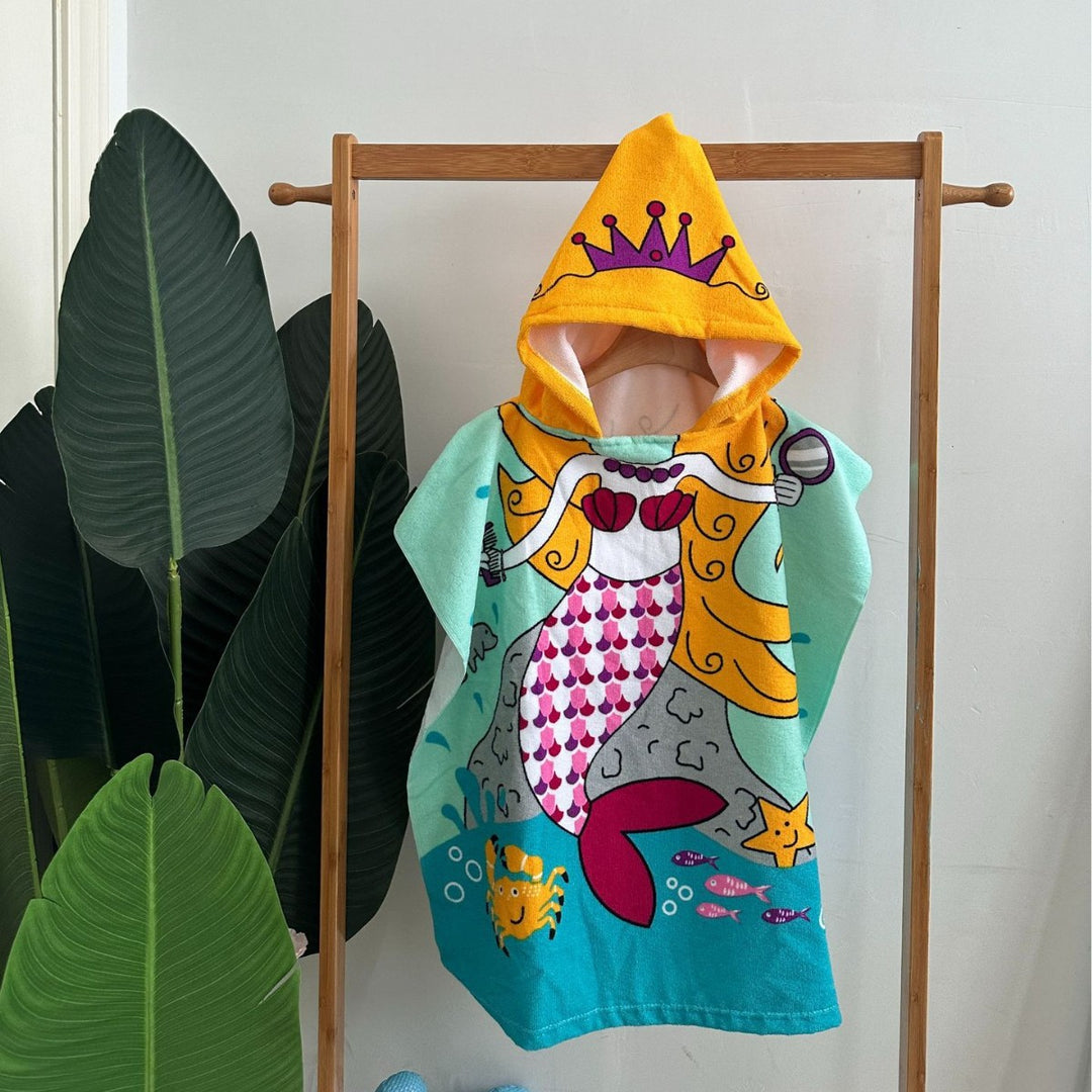 Kinder Haifisch-Design Kapuzenhandtuch Poncho Karnz