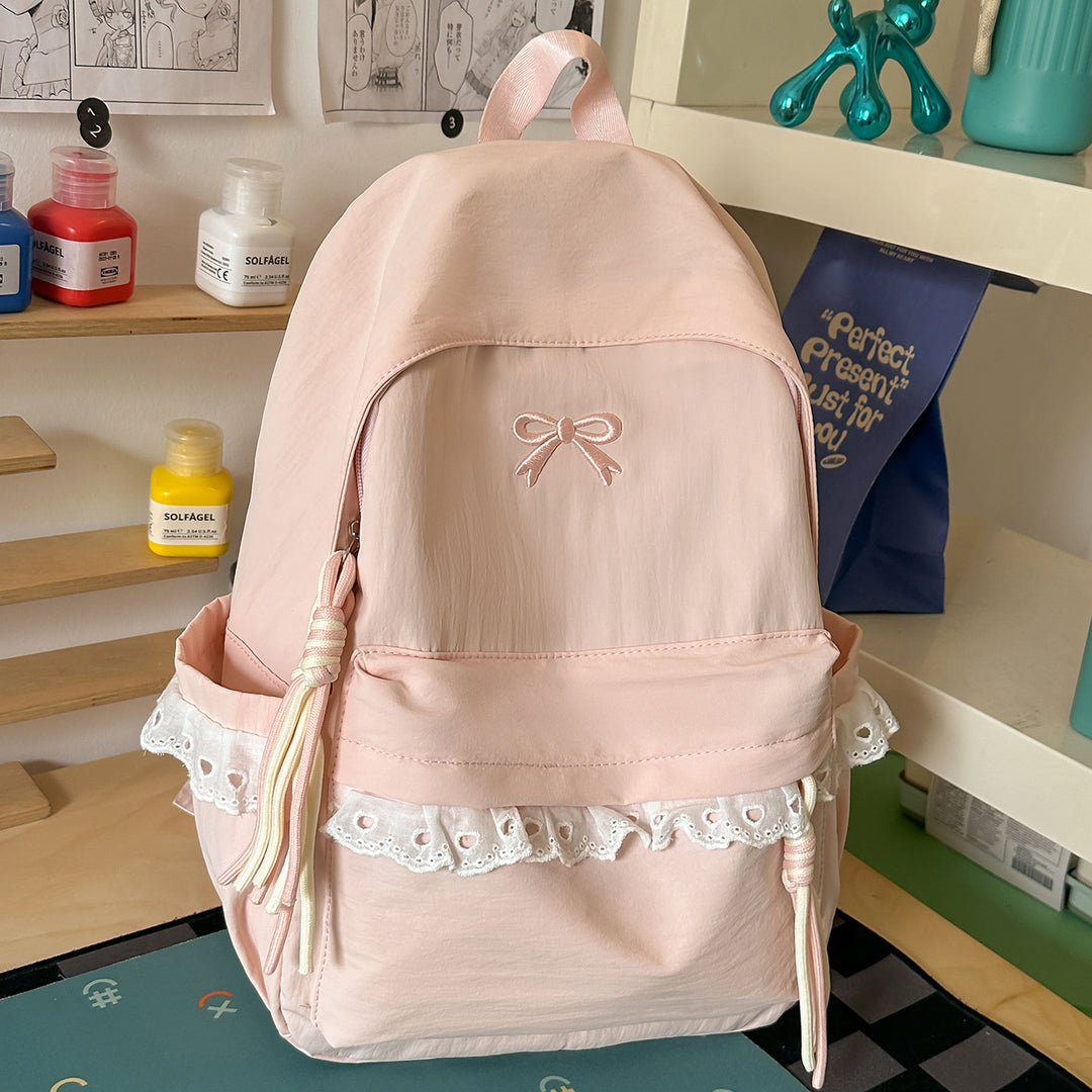 Stilvoller Bestickter Rucksack mit Schleifenakzent Karnz