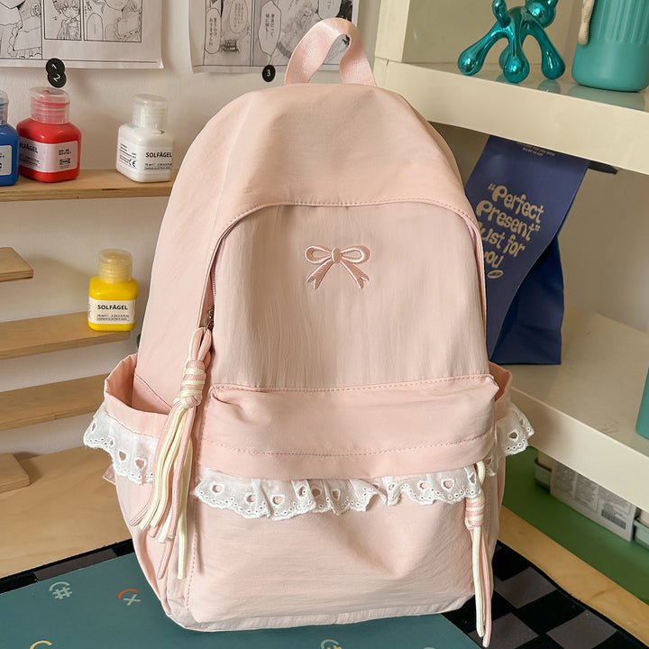 Stilvoller Bestickter Rucksack mit Schleifenakzent Karnz