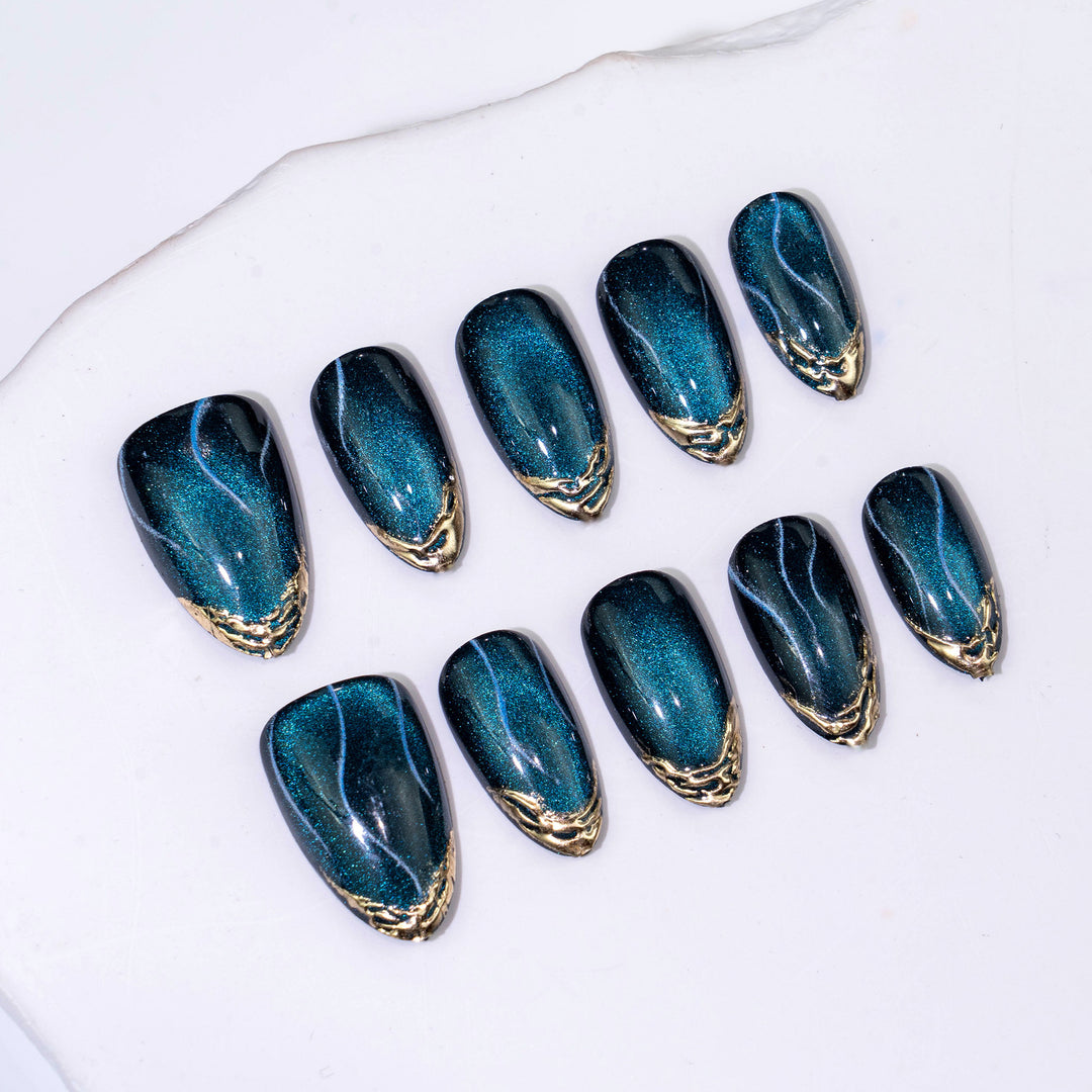Funkelnd Elegantes Press-On Nagelkunstset