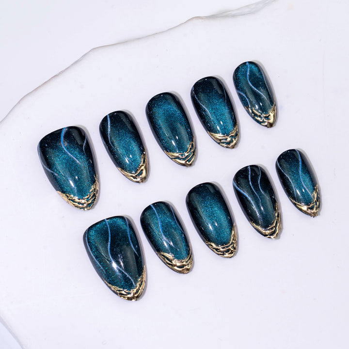 Funkelnd Elegantes Press-On Nagelkunstset