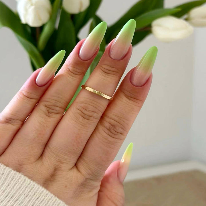 Kunstvolle Stiletto-Nägel mit sanften Farbverlauf Karnz