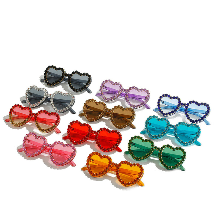 Herzförmige Glamour Sonnenbrille Karnz