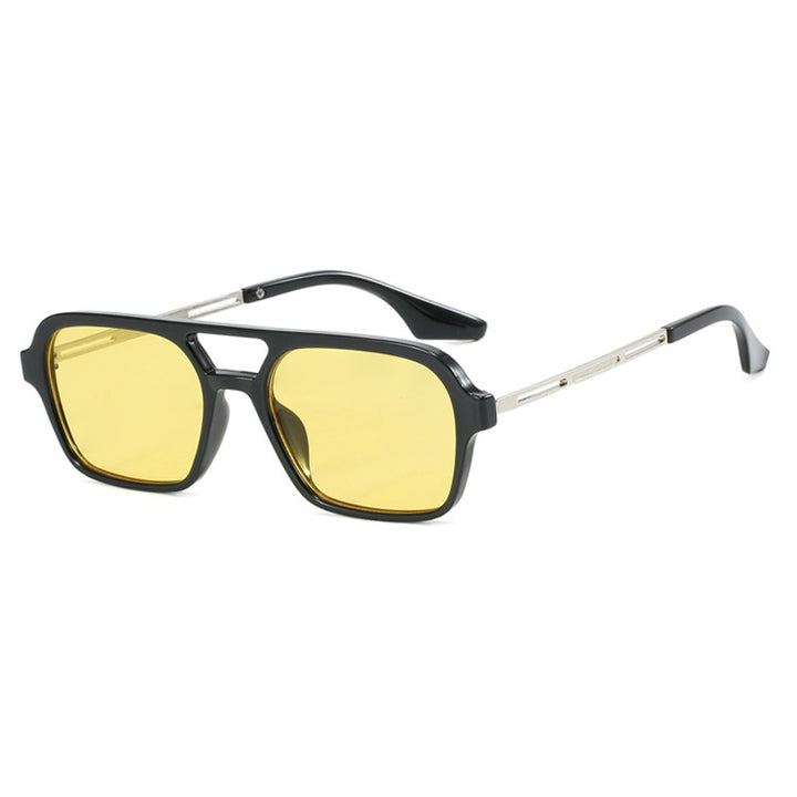 Damen auffällige quadratische Sonnenbrille mit transparentem Rahmen Karnz