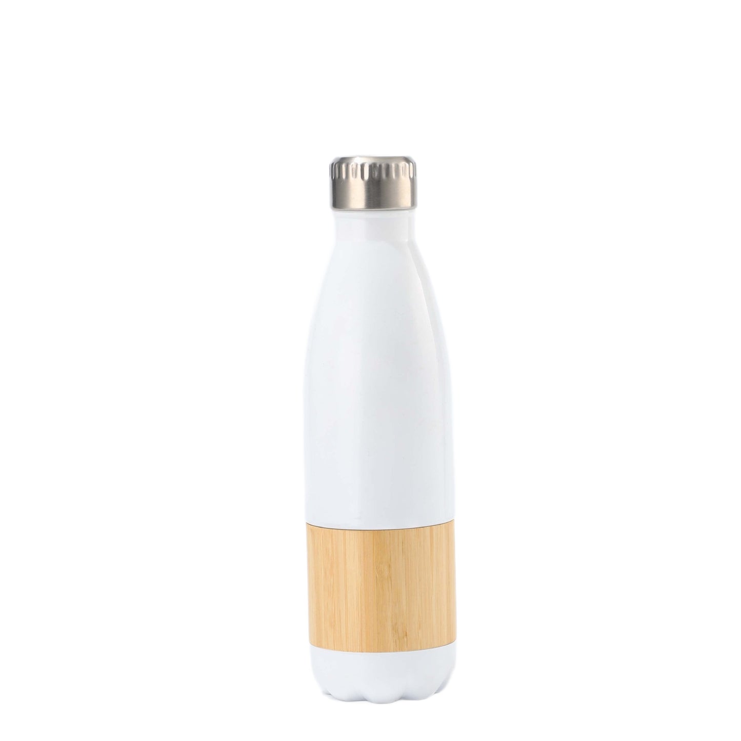 Damen Edelstahl Trinkflasche mit Bambus-Applikation Karnz