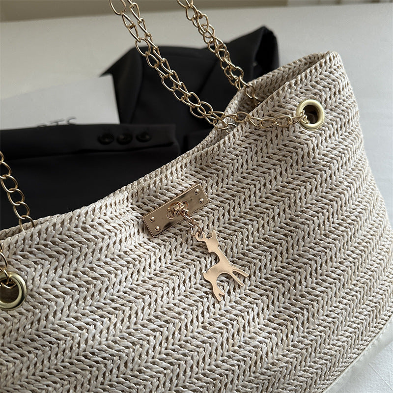 Stylische Geflochtene Strandtasche