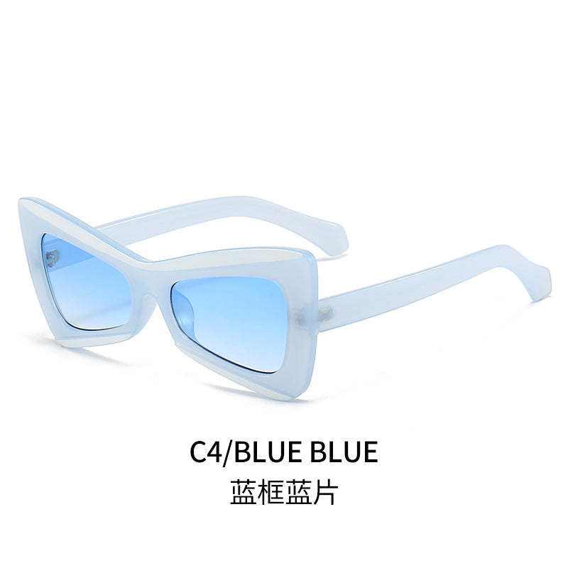 Damen Modische Cat-Eye-Sonnenbrille mit breitem Rahmen Karnz