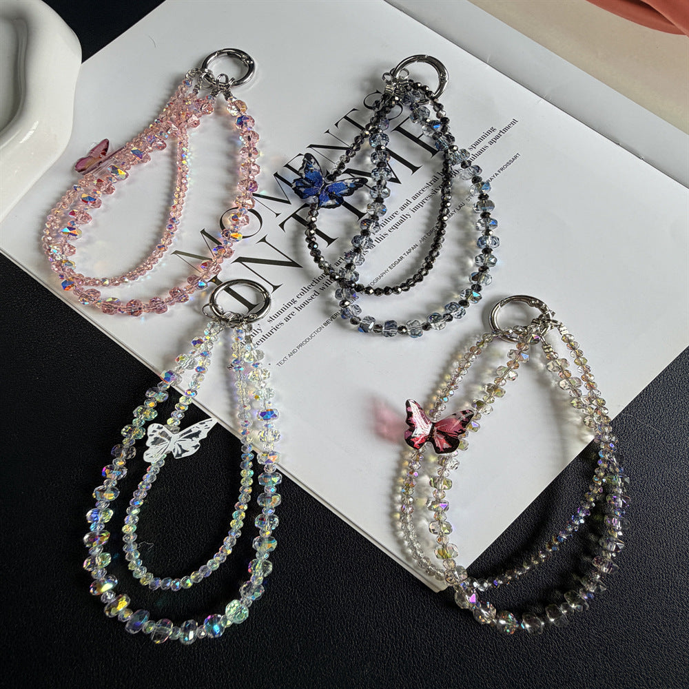 Kristall-akzentuierter Schmetterlings-Charms-Schlüsselanhänger Karnz
